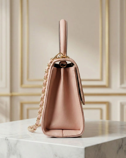 Croc-Embossed Top Handle Bag