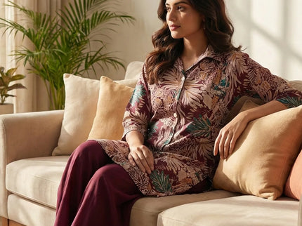 Botanical Print Shirt-Kurti