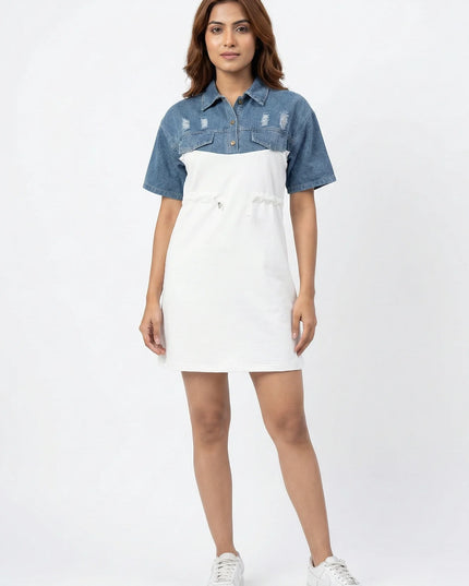 Urban Chic Two-Tone Denim Tunic Dress