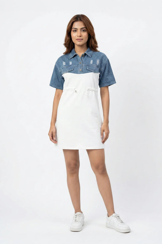 Urban Chic Two-Tone Denim Tunic Dress