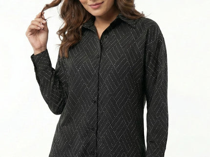 The Noir Diamond Dotted Button-Down Shirt
