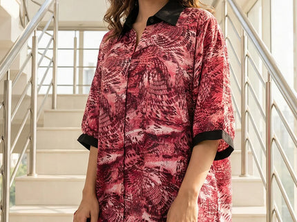 Contemporary Abstract Print Button-Down