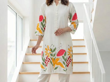 Cream Floral Bliss Kurta Set