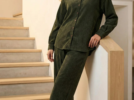 Green Corduroy Co-ord Set