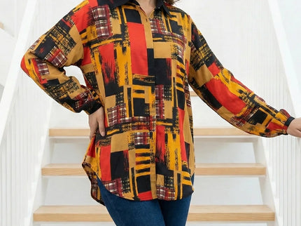 Contemporary Geometric Button-Down Shirt