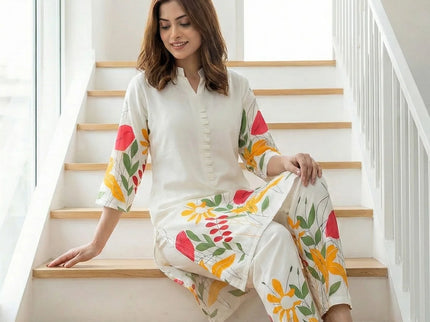 Cream Floral Bliss Kurta Set