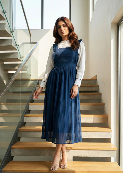 Elegant Plum Smocked Pinafore Set