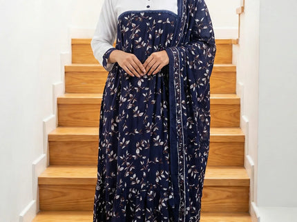 Botanical Print Fusion Set with Dupatta