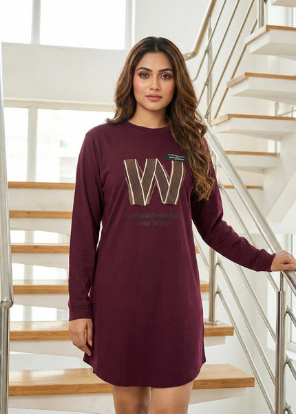 Graphic Long-Sleeve T-Shirt Dress