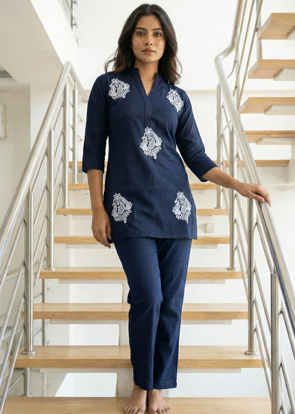 Classic Paisley Embroidered Kurta Set