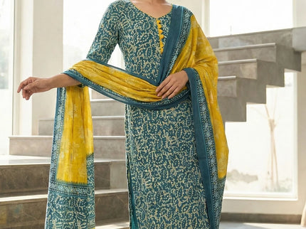 Floral Print Suit Set with Striped Pants