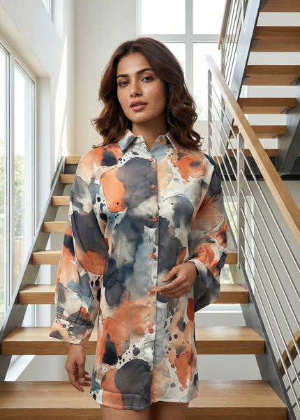 Abstract Watercolor Button-Down Shirt