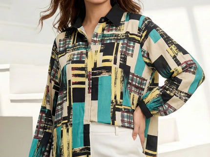 Contemporary Geometric Button-Down Shirt