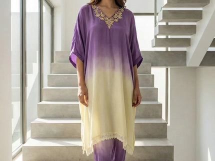 Luxurious Embroidered Kaftan Co-ord Set