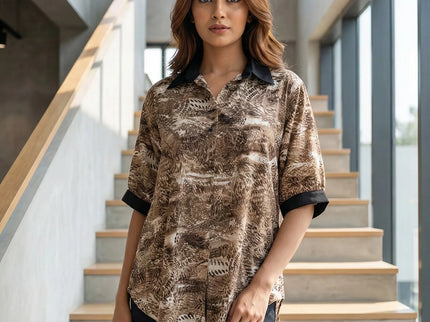 Contemporary Abstract Print Button-Down