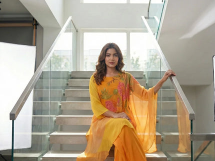 Sun-Kissed Radiance: Orange & Yellow Ombre Fusion Set