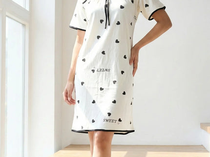 Sweet Heart Print Lounge Dress