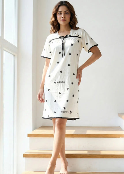 Sweet Heart Print Lounge Dress