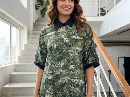 Contemporary Abstract Print Button-Down