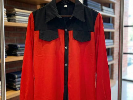 Modern Color-Block Button-Down Shirt