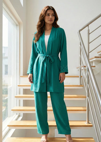 Embellished Tie-Waist Co-ord Set