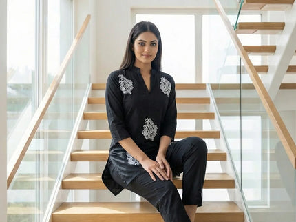 Classic Paisley Embroidered Kurta Set