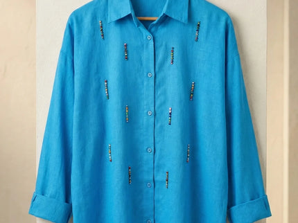 Embellished Longline Button-Down Tunic