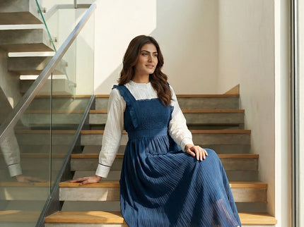 Elegant Plum Smocked Pinafore Set