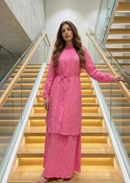 Vibrant Pink Modest Co-Ord Set