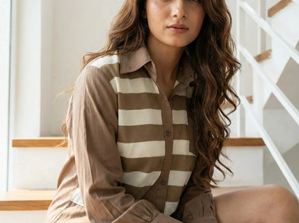 Contemporary Striped Panel Shirt