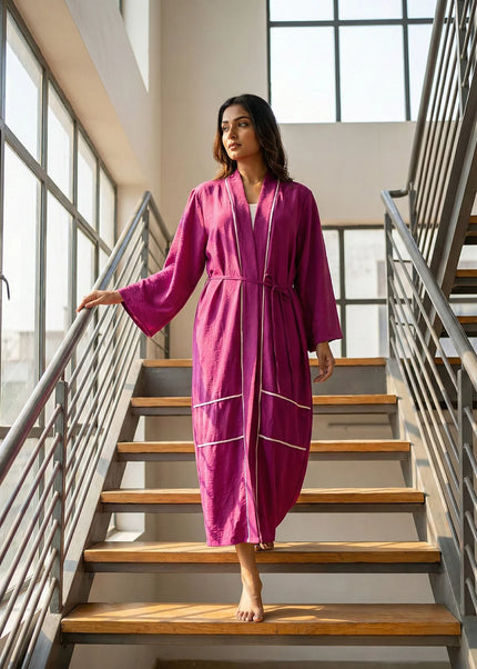 The Textured Contrast Kimono