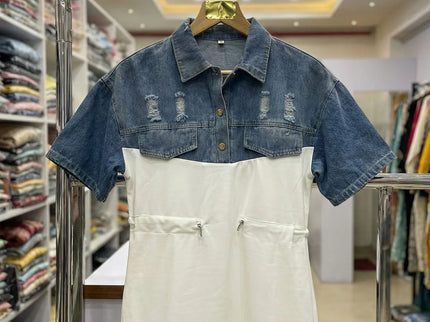 Urban Chic Two-Tone Denim Tunic Dress