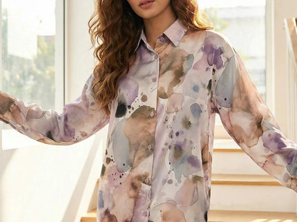 Abstract Watercolor Button-Down Shirt