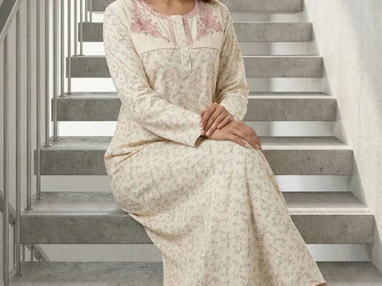 Elegant Floral Embroidered Nightgown