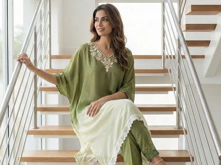 Luxurious Embroidered Kaftan Co-ord Set