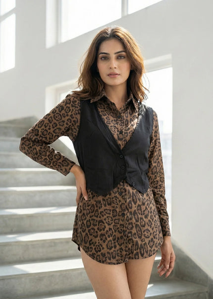 Urban Chic Leopard Print Shirt