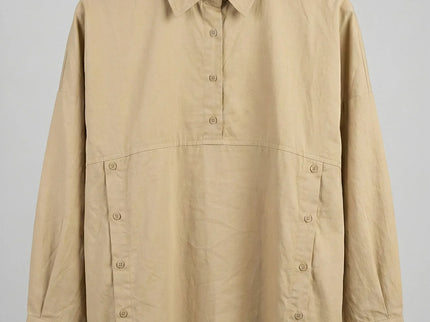 Contemporary Collared Tunic with Side Button Detail