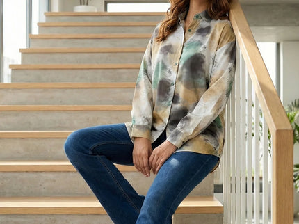 Abstract Watercolor Button-Down Shirt