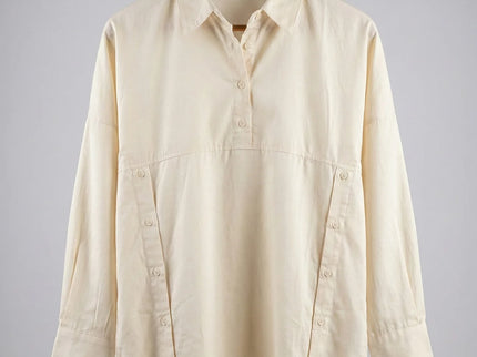 Contemporary Collared Tunic with Side Button Detail