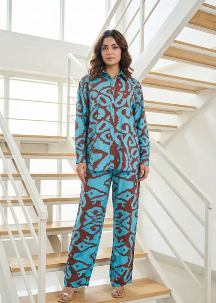 Abstract Print Relaxed Fit Co-ord Set