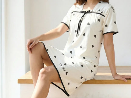 Sweet Heart Print Lounge Dress