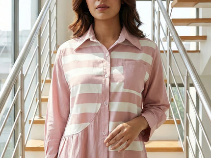 Contemporary Striped Panel Shirt