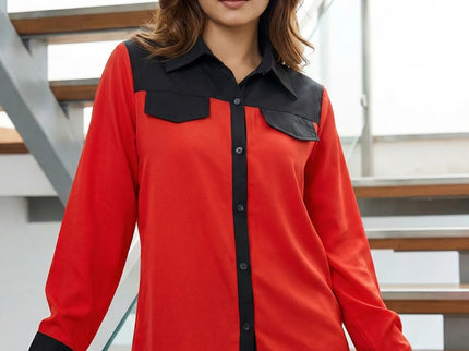 Modern Color-Block Button-Down Shirt