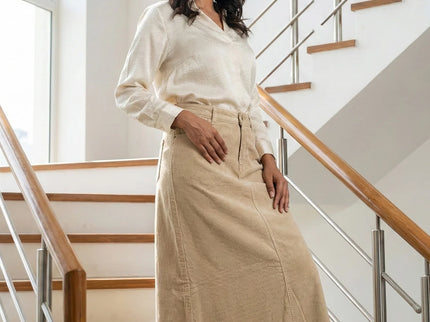 Modest Structured Floor-Length Skirt