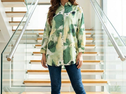 Abstract Watercolor Button-Down Shirt
