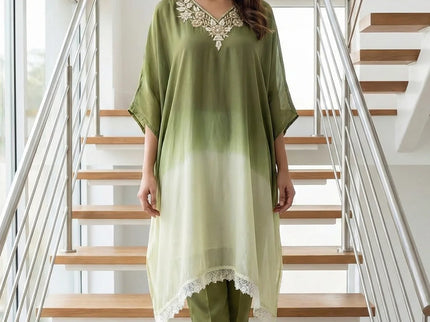 Luxurious Embroidered Kaftan Co-ord Set