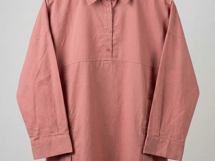 Contemporary Collared Tunic with Side Button Detail