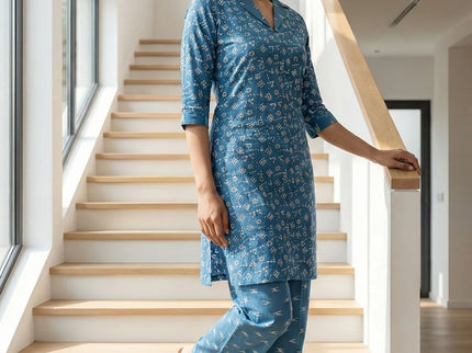 Chic Geometric Print Kurta Set