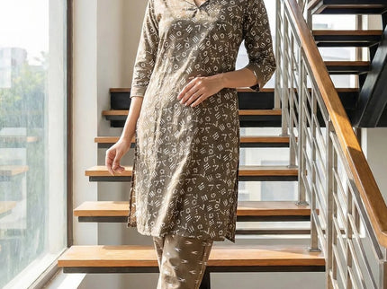 Chic Geometric Print Kurta Set