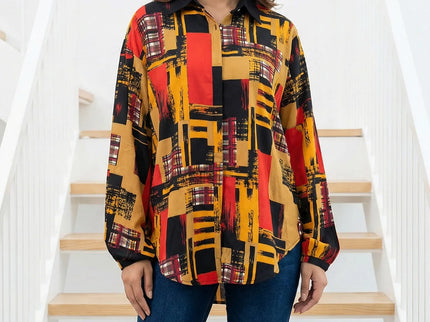 Contemporary Geometric Button-Down Shirt